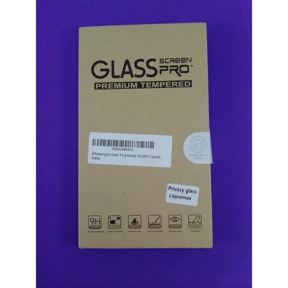 IPhone Pro Permium Max 14 2PK. GlassTempered Screen Privacy - Picture 2 of 3